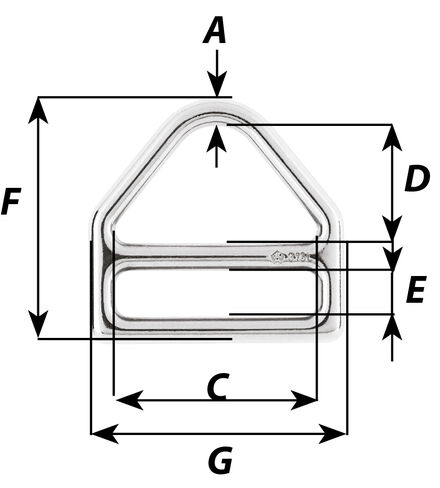 Triangle à barrette inox wichard pour bateau